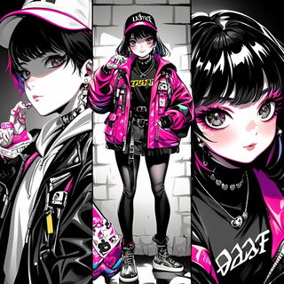 Castleglyph style, Midjourney V7: black-and-white manga comic strip