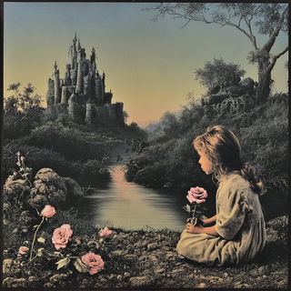 Pyravaporics style, Midjourney V7: retro fairy-tale illustration