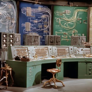Steelcloud Pictures style, Midjourney V7: technical infrastructure blueprint schematics