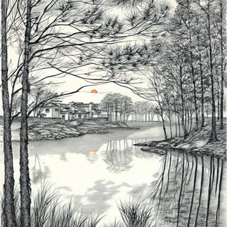 Hyphal Mountain Reverberation style, Midjourney V7: realistic landscape photograph of quiet dawn