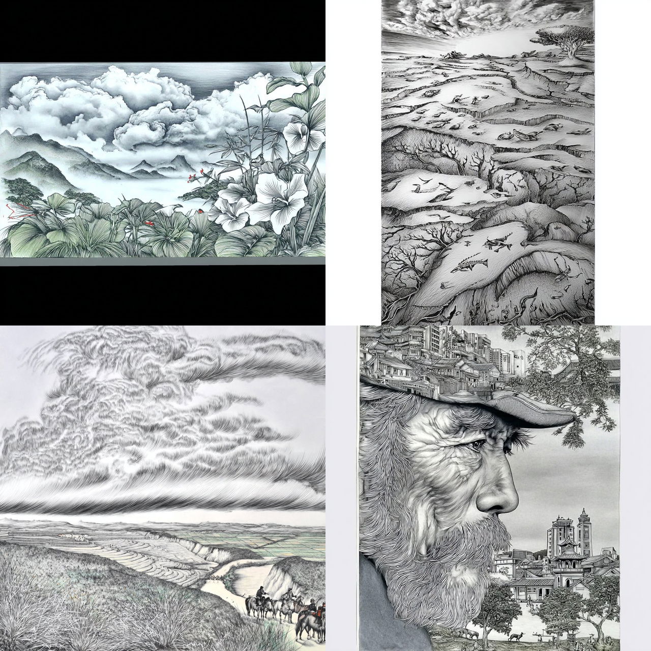 Hyphal Mountain Reverberation style, Midjourney V7, render 1 of 4