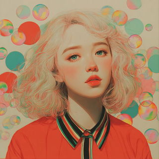 Petalwire Ukiyochrome style, Midjourney V7: photographic portrait of female protagonist