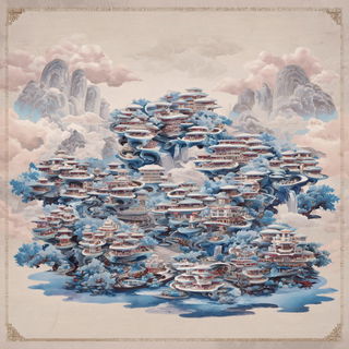Jade Ruin Court style, Midjourney V7: megacity with futuristic bioarchitecture
