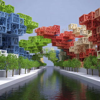 Lacquered Facet Terraces style, Midjourney V7: megacity with futuristic bioarchitecture