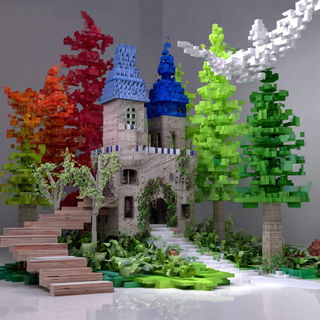 Lacquered Facet Terraces style, Midjourney V7: retro fairy-tale illustration