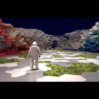 Lacquered Facet Terraces style, Midjourney V7: cinematic shot from sci-fi movie
