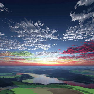 Lacquered Facet Terraces style, Midjourney V7: realistic landscape photograph of quiet dawn