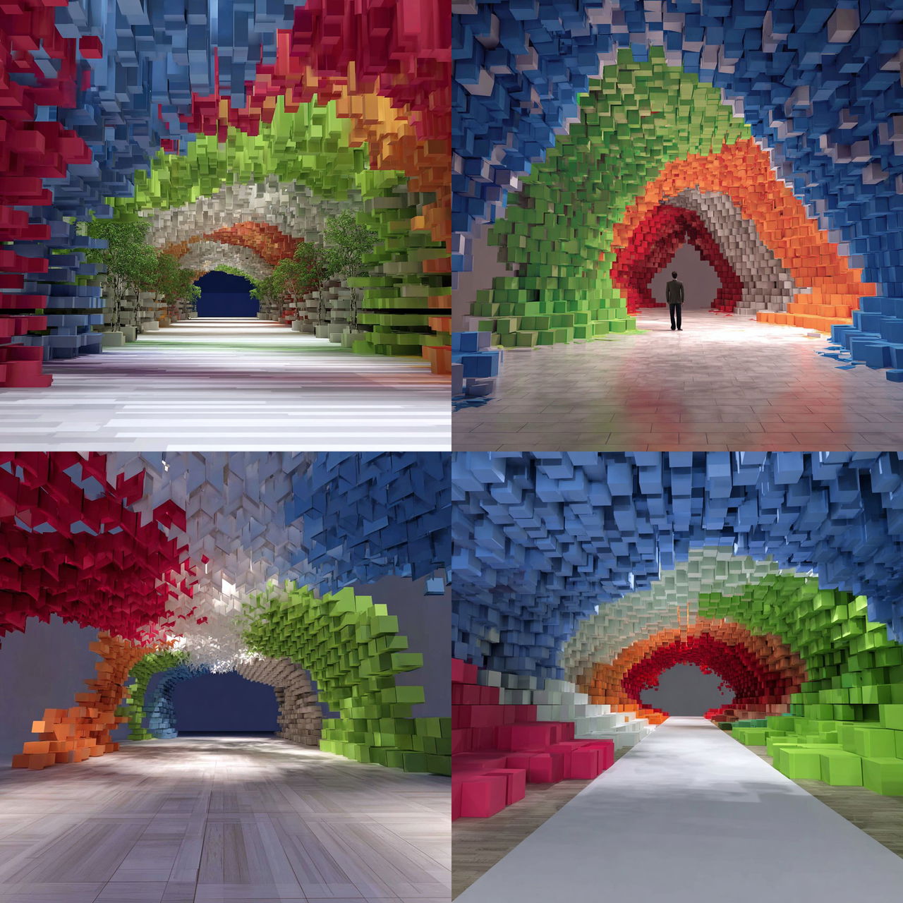Lacquered Facet Terraces style, Midjourney V7, render 1 of 4
