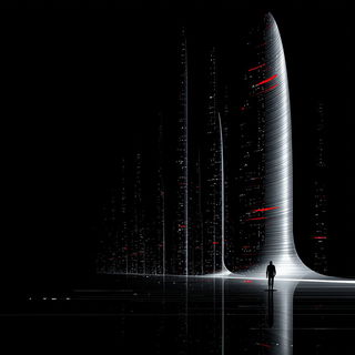 Kilnblack Parametrics style, Midjourney V7: cinematic shot from sci-fi movie