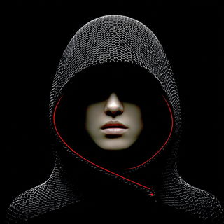 Kilnblack Parametrics style, Midjourney V7: photographic portrait of female protagonist