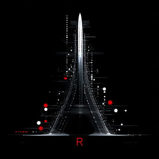 Kilnblack Parametrics style, Midjourney V7: typographic composition with large letters