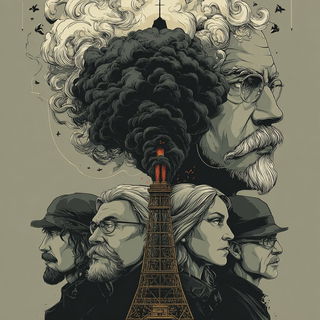 Gothicrosia style, Midjourney V7: editorial illustration for popular scientific magazine cover