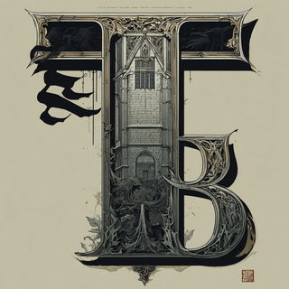 Gothicrosia style, Midjourney V7: typographic composition with large letters