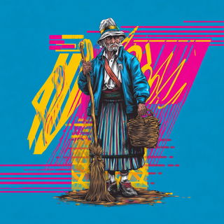 Mechanochromia style, Midjourney V7: traditional folk art