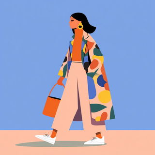 Flatface Billboard Folk style, Midjourney V7: haute-couture fashion outfit