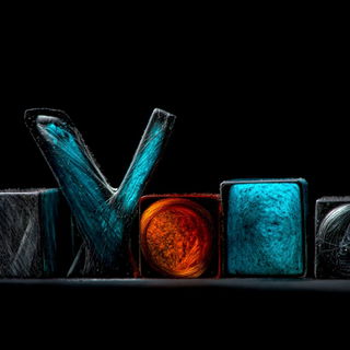 Biolumifur style, Midjourney V7: typographic composition with large letters