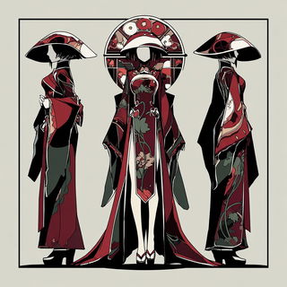 Kumiko Mountain Procession style, Midjourney V7: haute-couture fashion outfit
