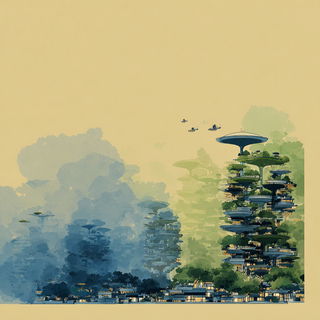 Washgorge style, Midjourney V7: megacity with futuristic bioarchitecture