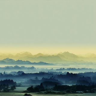 Washgorge style, Midjourney V7: realistic landscape photograph of quiet dawn