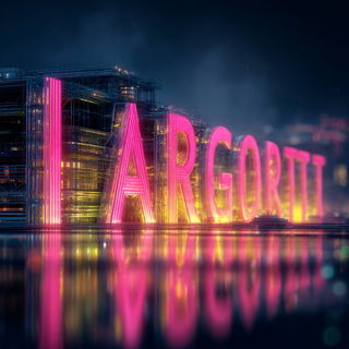 Petalfront style, Midjourney V7: typographic composition with large letters