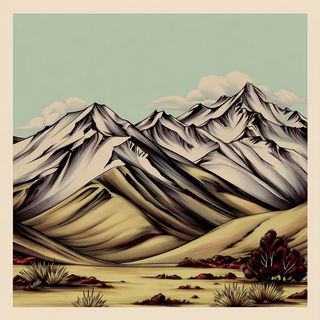 Tattooeglyphic style, Midjourney V7: realistic landscape photograph of quiet dawn