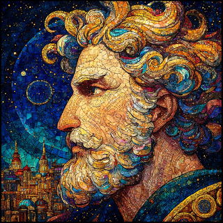 Operatic Mosaic style, Midjourney V7: classical 18th-century oil painting