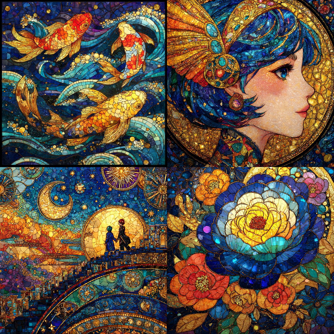 Operatic Mosaic style, Midjourney V7, render 1 of 4