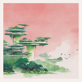 Lotus Hammerwash style, Midjourney V7: megacity with futuristic bioarchitecture