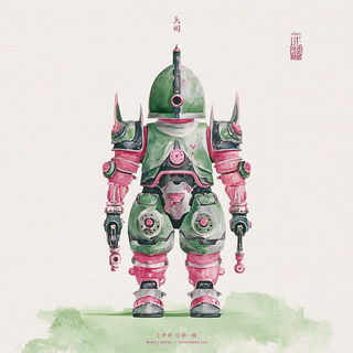 Lotus Hammerwash style, Midjourney V7: concept art character design of retropunk steam knight