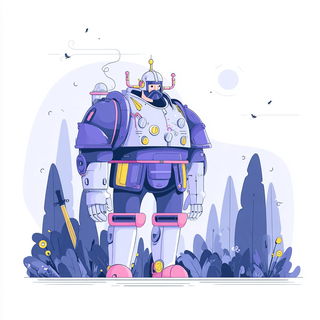 Pastel Cartogeometry style, Midjourney V7: concept art character design of retropunk steam knight