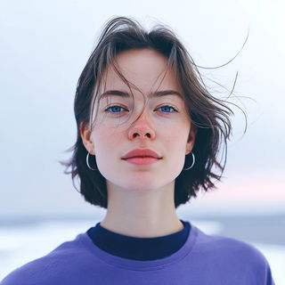 Pastel Cartogeometry style, Midjourney V7: photographic portrait of female protagonist
