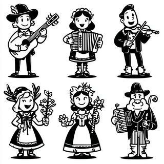 Grainshadow style, Midjourney V7: traditional folk art