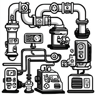 Grainshadow style, Midjourney V7: technical infrastructure blueprint schematics