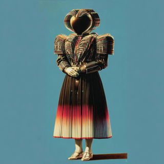 Cosmostained style, Midjourney V7: haute-couture fashion outfit