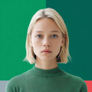 Terraced Measure style, Midjourney V7: photographic portrait of female protagonist