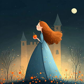 Starwake Travelers style, Midjourney V7: retro fairy-tale illustration