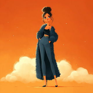 Starwake Travelers style, Midjourney V7: haute-couture fashion outfit