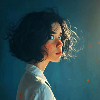 Starwake Travelers style, Midjourney V7: photographic portrait of female protagonist