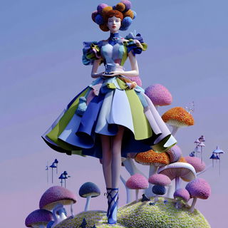 Marionette Terrascenics style, Midjourney V7: retro fairy-tale illustration