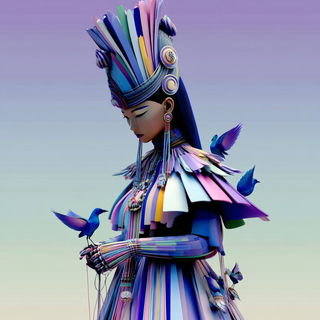 Marionette Terrascenics style, Midjourney V7: traditional folk art