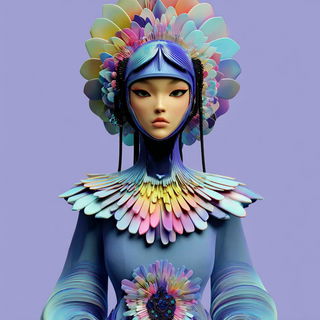 Marionette Terrascenics style, Midjourney V7: photographic portrait of female protagonist