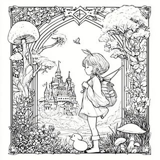Serpentakusa style, Midjourney V7: retro fairy-tale illustration