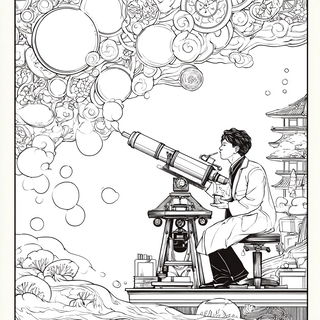 Serpentakusa style, Midjourney V7: editorial illustration for popular scientific magazine cover