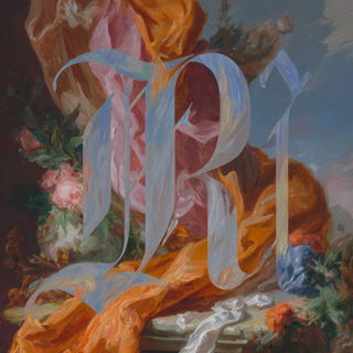 Keyframe Floridrama style, Midjourney V7: typographic composition with large letters