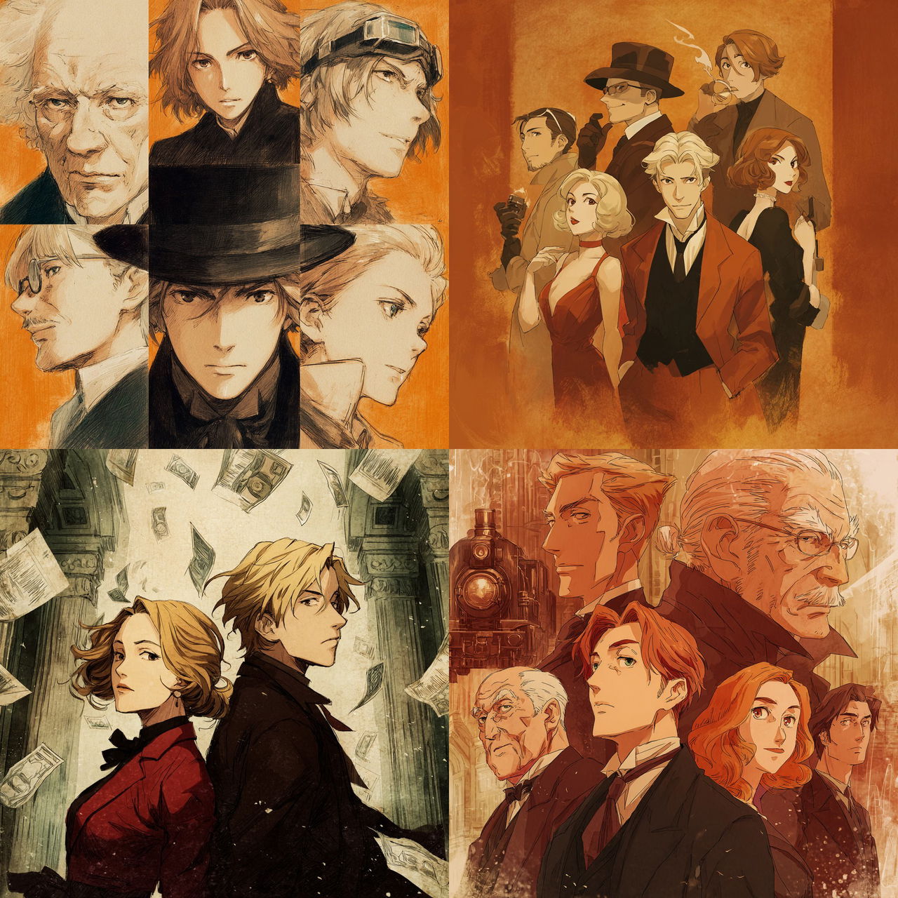 Baccano style, Midjourney V7, render 1 of 4