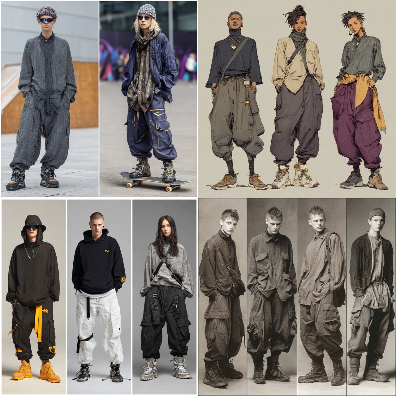 Baggy fashion style, Midjourney V7, render 1 of 4