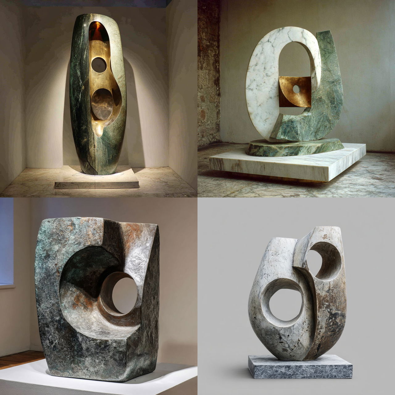 Barbara Hepworth style, Midjourney V7, render 1 of 4