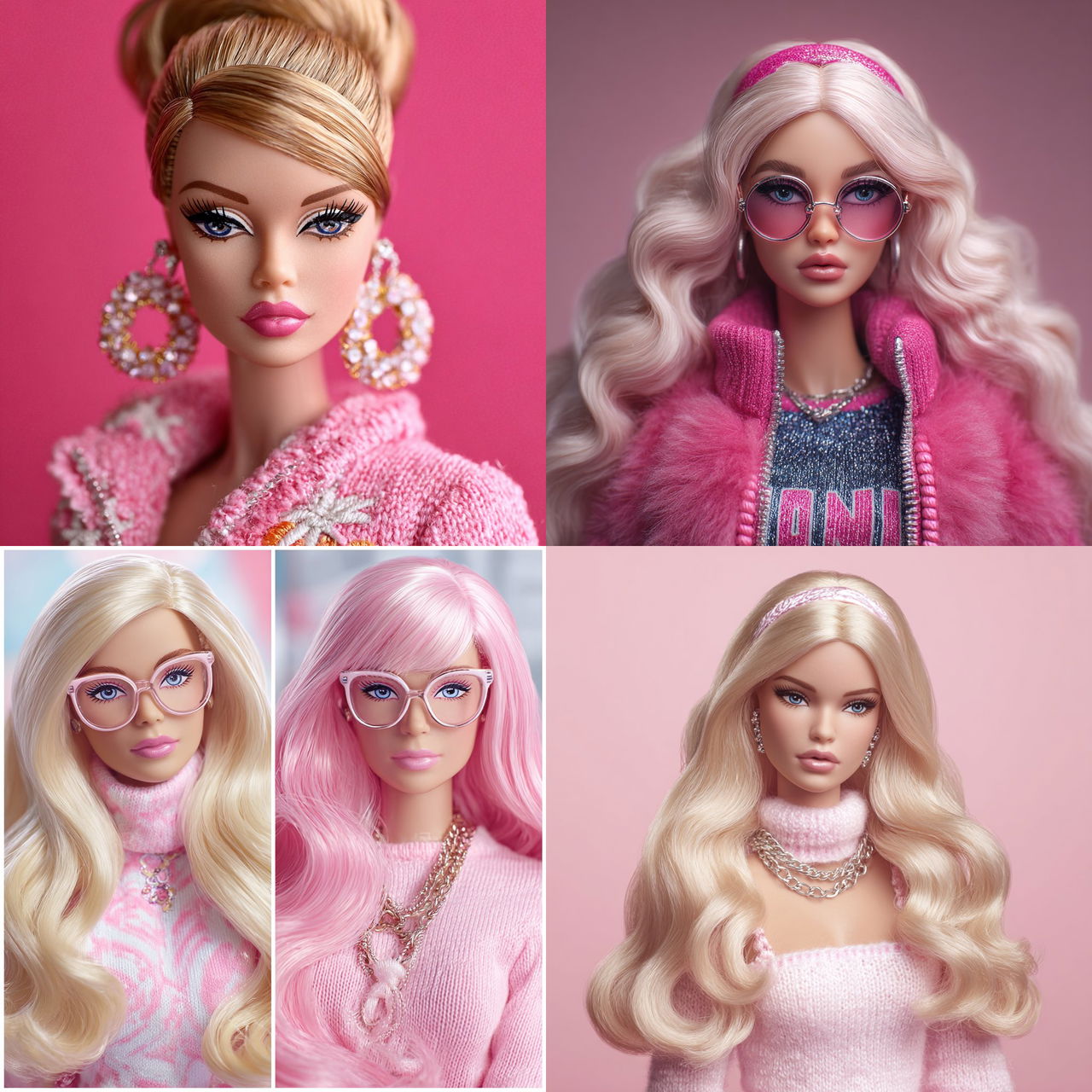 Barbie style, Midjourney V7, render 1 of 4