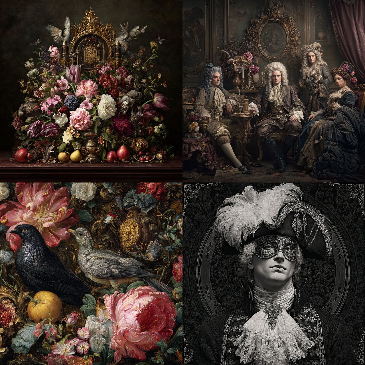 Baroque style, Midjourney V7, render 1 of 4