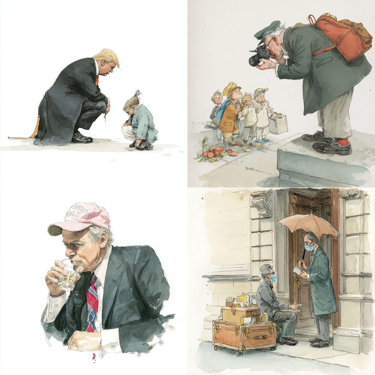 Barry Blitt style, Midjourney V7, render 1 of 4